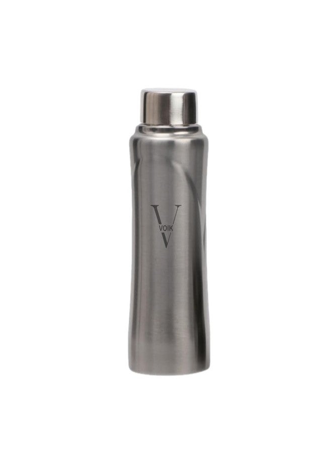 VOIK Kiddo Screw Silver Matt Water Bottles 500ml | Easy Grip Stainless Bottles | Steel Bottle For Office, Gym, Kids Used | Leak Proof & BPA Free - Image 1